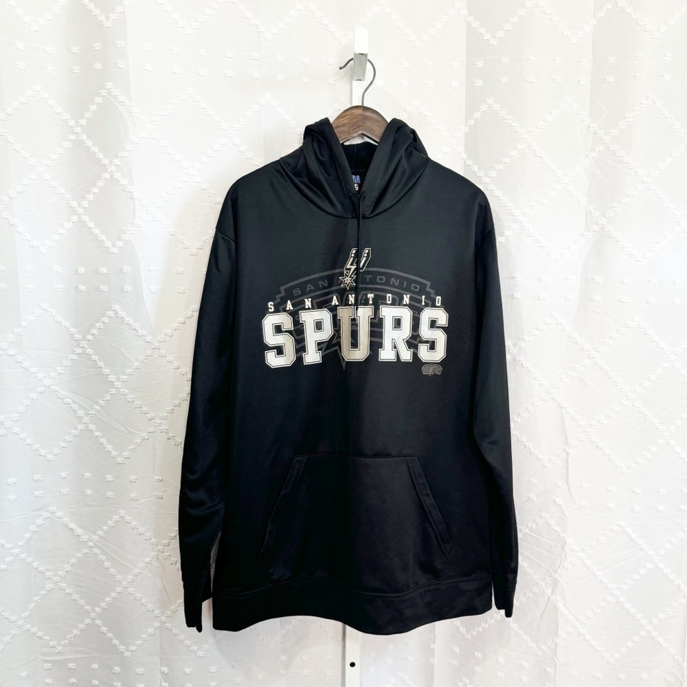 🎄 544. NBA San Antonio Spurs Black Hoodie Unisex Womens XL black and silver